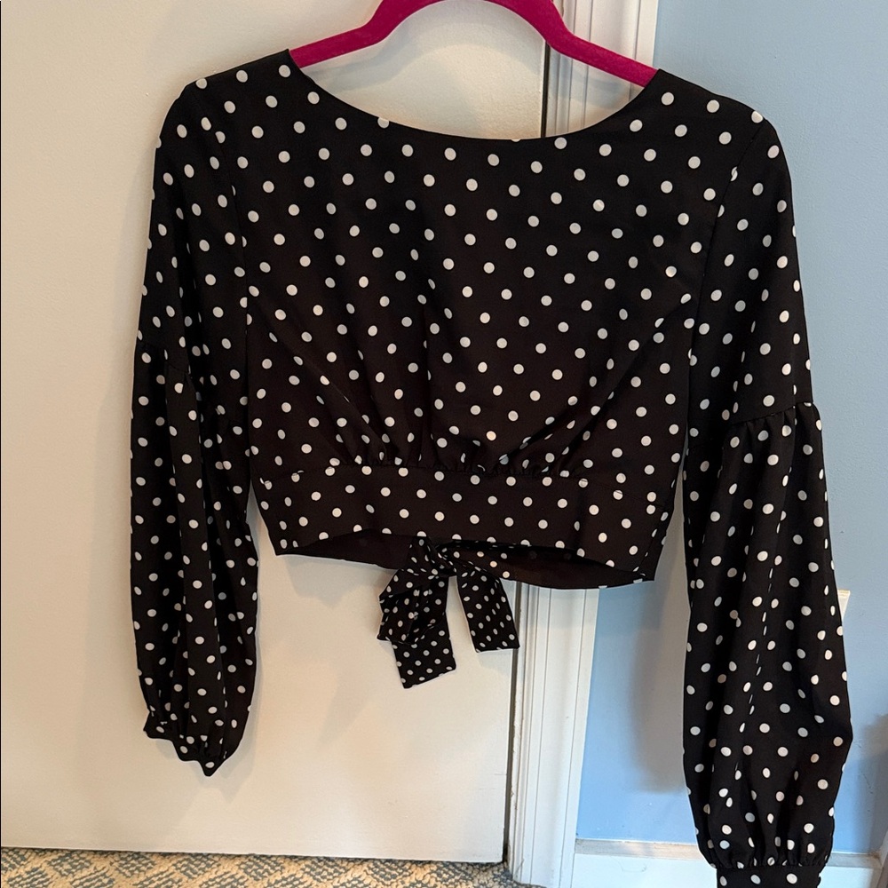 by the way. Black and White Polka Dot Blouse